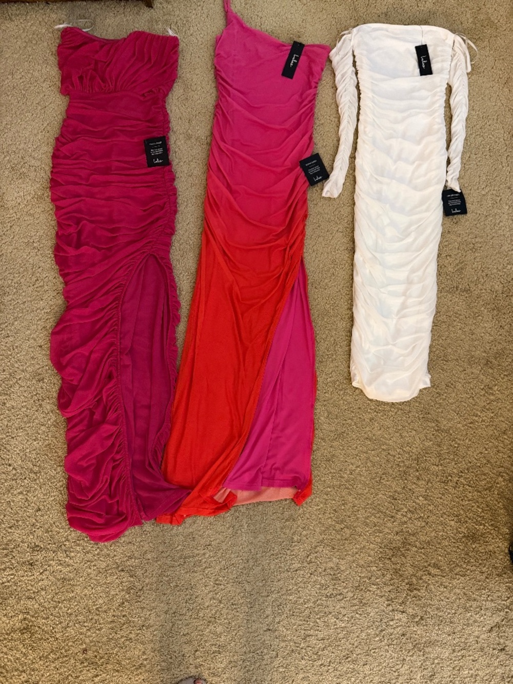 Lulus ruched long dresses lot of three!